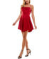 Фото #3 товара Juniors' Draped-Top Skater Dress