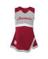 Фото #2 товара Girls Toddler Crimson, Gray Oklahoma Sooners Two-Piece Cheer Captain Jumper Dress and Bloomers Set