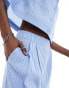 Фото #3 товара Extro & Vert wide leg trousers in blue stripe co-ord