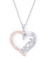 Фото #2 товара Macy's simulated Morganite Mom Heart Pendant 18" Necklace