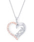 Macy's simulated Morganite Mom Heart Pendant 18" Necklace - фото #2