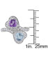 ფოტო #3 პროდუქტის Amethyst (5/8 ct. t.w.), Blue Topaz (7/8 ct. t.w.), & Lab-Grown White Sapphire (7/8 ct. t.w.) Heart Bypass Ring in Sterling Silver