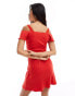 Фото #4 товара Miss Selfridge lace insert mini dress in red