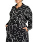 Фото #1 товара Plus Size Printed Button Down