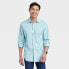 Фото #1 товара Men's Performance Dress Long Sleeve Button-Down Shirt - Goodfellow & Co Aqua