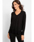 ფოტო #1 პროდუქტის Women's Long Sleeve V-Neck Pullover with Embellished Necktie