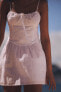 Фото #3 товара Платье с вышивкой и завязками ZARA