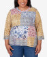 Фото #1 товара Plus Size Scottsdale Abstract Patchwork Button Down Top