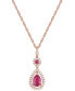 Фото #5 товара Macy's ruby (1-1/4 ct. t.w.) and Diamond (1/3 ct. t.w.) Pendant Necklace in 14k Rose Gold (Also Available In Tanzanite)
