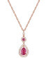 ფოტო #5 პროდუქტის Ruby (1-1/4 ct. t.w.) and Diamond (1/3 ct. t.w.) Pendant Necklace in 14k Rose Gold (Also Available In Tanzanite)