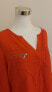 Inc International Concepts Women's Button down Top Zip Pockets Long Sleeve Red 6