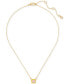 Фото #1 товара Gold-Tone Color Framed Square Cubic Zirconia Pendant Necklace, 16" + 3" extender