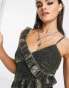 Фото #2 товара Reclaimed Vintage ruffle detail maxi cami dress in animal print