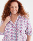 ფოტო #3 პროდუქტის Style & Co Plus Size Cotton Button Down Shirt, Created for Macy's