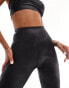 ASOS 4505 gym legging in cracked leather effect in black