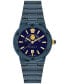 ფოტო #1 პროდუქტის Women's Swiss Greca Logo Blue Ion Plated Stainless Steel Bracelet Watch 38mm