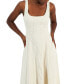 ფოტო #4 პროდუქტის Women's Linen-Blend Seamed Midi Dress, Created for Macy's