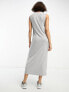 Фото #2 товара ASOS DESIGN sleeveless maxi dress in grey marl