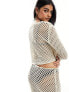Фото #7 товара Miss Selfridge open knit crochet holey slouch jumper in taupe