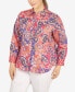 Фото #3 товара Plus Size Wrinkle Resistant Printed Button Down