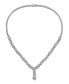 ფოტო #1 პროდუქტის Chic Sterling Silver White Gold Plated Cubic Zirconia Drop Necklace