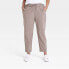 Women's Stretch Woven High-Rise Taper Pants - All In Motion Taupe 1X