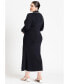 ფოტო #2 პროდუქტის Plus Size Ribbed Sweater Dress With Collar