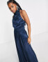 Фото #2 товара Nobody's Child Annie satin backless jumpsuit in navy