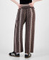 ფოტო #2 პროდუქტის Juniors' Printed Drawstring Wide-Leg Pants