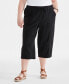 Plus Size Cotton Drawstring Capri Pants, Created for Macy's