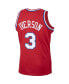 Фото #3 товара Men's Allen Iverson Red Philadelphia 76ers 2001/02 Hardwood Classics Swingman Jersey