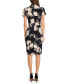 Women's Printed Twist-Neck Puff-Sleeve Dress