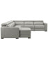 Фото #6 товара Nevio 157" 6-Pc. Leather Sectional with 3 Power Recliners, Headrests and Chaise, Created For Macy's