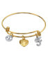 ფოტო #6 პროდუქტის 14K Gold-Dipped Heart and Initial Crystal Charm Bracelet