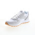 Фото #8 товара Reebok GL 1000 Leather Mens White Suede Lace Up Lifestyle Sneakers Shoes