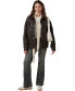 ფოტო #3 პროდუქტის Women's Faux Leather Bomber Jacket