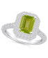 ფოტო #2 პროდუქტის Peridot and Diamond Halo Ring