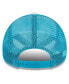 ფოტო #3 პროდუქტის Men's White/Teal Charlotte Hornets Court Sport Foam A-Frame 9FORTY Adjustable Trucker Hat