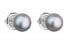 Stud earrings in white gold with genuine Pavona pearls 821004.3 grey