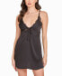 Women's 1 Piece Lace and Satin Lingerie Chemise with Double Straps