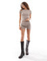 Фото #3 товара COLLUSION pointelle booty short co-ord in grey