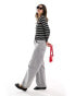 Фото #3 товара ASOS DESIGN fitted v neck striped textured cardi in black and white