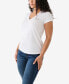 Women's Short Sleeve Studded V-neck T-shirt