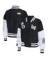 Фото #4 товара Women's Black, White Las Vegas Raiders Full-Zip Varsity Jacket