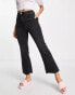 Stradivarius crop flare jean in black