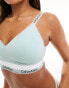 Calvin Klein fuller bust modern cotton light lined bralette in light blue