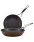 Фото #1 товара Nouvelle Copper Luxe Hard-Anodized Nonstick Frying Pan Set, 2-Piece, Sable