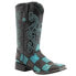 Фото #2 товара Ferrini Patchwork Embroidered Square Toe Cowboy Mens Black, Blue Casual Boots 1