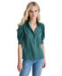 Women's Stand Collar Puff-Sleeve Shirt