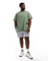 Polo Ralph Lauren Big & Tall central logo t-shirt classic oversized fit in mid green Mittelgrün, Chest 50-52 - фото #4